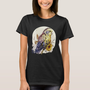 Süßer Wellensittich Sonnenblume Blumen Vogel T-Shirt