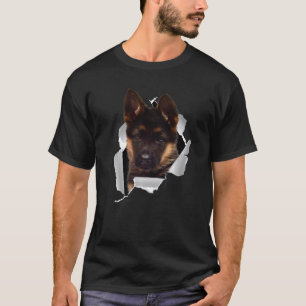 Süßer Welpe Deutsche Schäferhund Gesicht Deutscher T-Shirt
