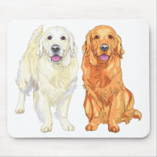 Süßer Welpe Geschenk Weiß Gelb Golden Retriever Mousepad