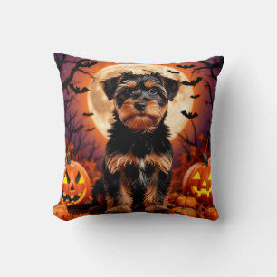 🐶🎃 Süßer Welpe gruselige Halloween-Nacht gemütli Kissen