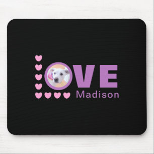 Süßer Welpe Hund Liebe Herzen Valentinstag Lavende Mousepad