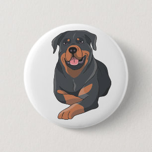 Süßer Welpe Hund Liebhaber Cartoon Rottweiler Button