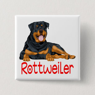 Süßer Welpe Hund Liebhaber Cartoon Rottweiler Button