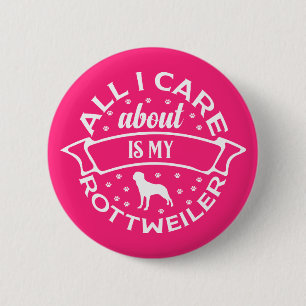 Süßer Welpe Hund Liebhaber Rosa Liebe meinen Rottw Button