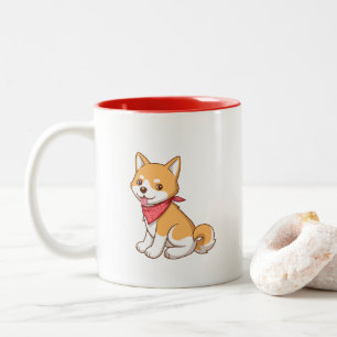 Süßer Welpe Hund Shiba Inu Zweifarbige Tasse