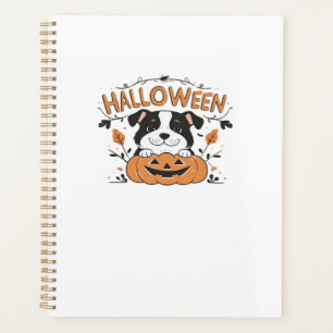 Süßer Welpe im Kürbis � Halloween-Hunde-Illustrati Planer