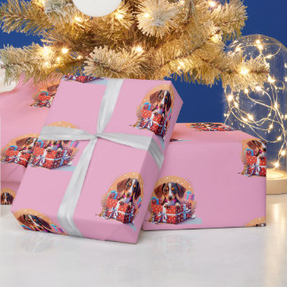 Süßer Welpe in Geschenkbox Geburtstagspapier Geschenkpapier