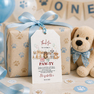 Süßer Welpe Junge 1. Geburtstag Pawty Time Erste Geschenkanhänger