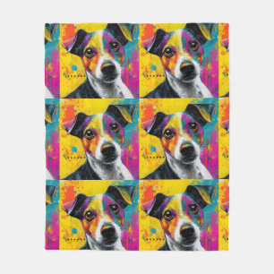 Süßer Welpe Lustiger Hund Mixed Media Tier Haustie Fleecedecke