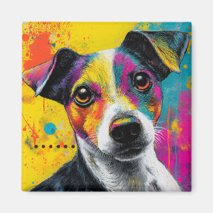 Süßer Welpe Lustiger Hund Mixed Media Tier Haustie Magnet