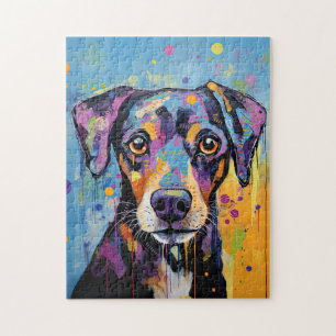 Süßer Welpe Lustiger Hund Mixed Media Tier Haustie Puzzle