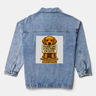 Süßer Welpe, lustiger Hunde-Liebhaber-Spruch Jeansjacke