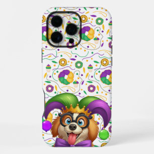 Süßer Welpe Mardi Gras im Narrenhut iPhone 16 Pro Max Hülle