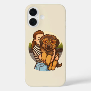 Süßer Welpe mit Herz-Sonnenbrille iPhone 16 Hülle