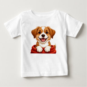Süßer Welpe mit Schal für Hunde Liebhaber Baby T-shirt