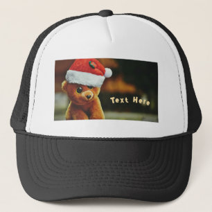 Süßer Welpe mit Weihnachtsmütze und eigenem Text Truckerkappe