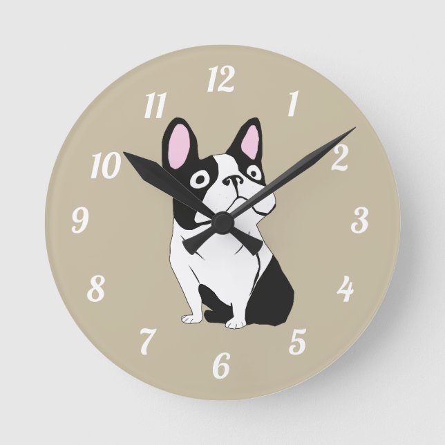 Süßer Welpe Runde Wanduhr (Vorderseite)