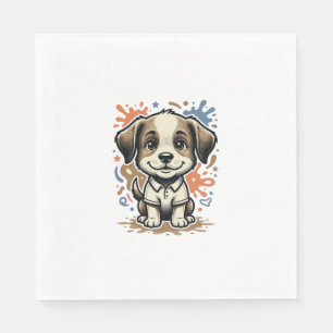 Süßer Welpe Splash Gravur Vektor Design_1 Serviette