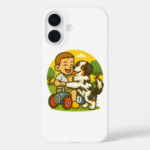 Süßer Welpe und Kind Spielzeit iPhone 16 Hülle