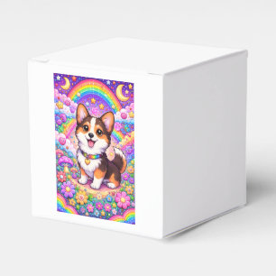 Süßer Welpe und wunderbarer Regenbogen Geschenkschachtel
