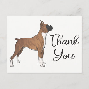 Süßer Welpen-Cartoon Boxer Hund Danke Postkarte