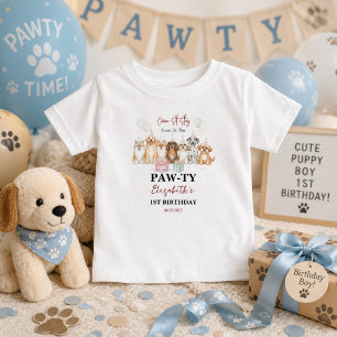 Süßer Welpen-Hund-Junge 1. Geburtstag   Pawty-Time Baby T-shirt