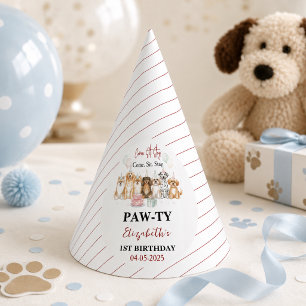 Süßer Welpen-Hund-Junge 1. Geburtstag   Pawty-Time Partyhütchen