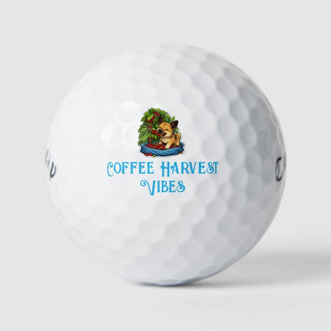 Süßer Welpen-Kaffeeernte Golfball (Vorderseite)