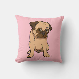 Süßer Welpen-Rettung-Mama-Hund-Liebe-Rosa-Mops Kissen
