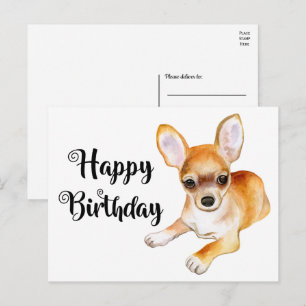 Süßer Welpenhund Lustiger Chihuahua Geburtstag Pos Postkarte