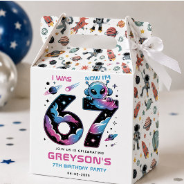 Süßer Weltraum 7. Geburtstag | Sechs und Sieben Ja Geschenkschachtel
