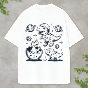Süßer Weltraumdinosaurier Blau Dino Spaß für Tierl T-Shirt