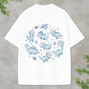 Süßer Weltraumdinosaurier Blauer Dino Spaß für Tie T-Shirt