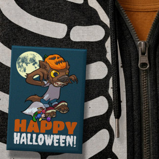 Süßer Werwolf Frohes Halloween! Süßes oder Saures Button