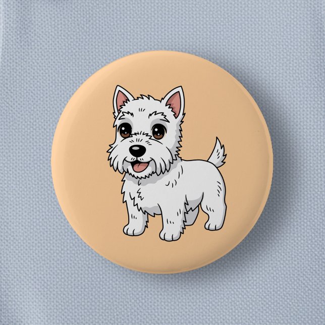 Süßer West Highland White Terrier Hund Beige Button (Von Creator hochgeladen)