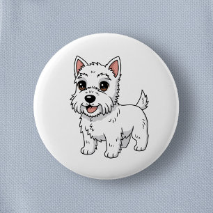 Süßer West Highland White Terrier Hund Button