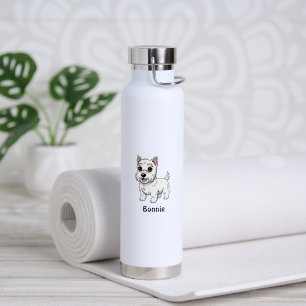 Süßer West Highland White Terrier Hund mit individ Trinkflasche