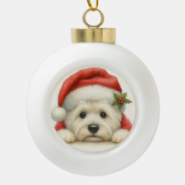 Süßer Westie Keramik Kugel-Ornament