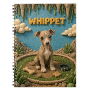 Süßer Whippet-Welpe, Babyhund Notizblock