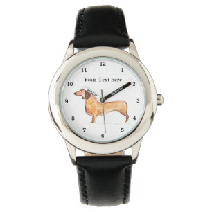 Süßer Wiener Dachshund Hund Welpe Tier Mädchen Kin Armbanduhr