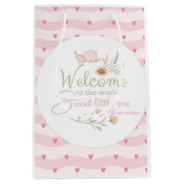 Süßer Willkommen Baby Aufkleber / Etikett Mittlere Geschenktüte