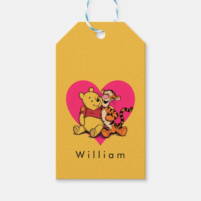 Süßer Winnie Puuh & Tigger Geschenkanhänger (Vorderseite)