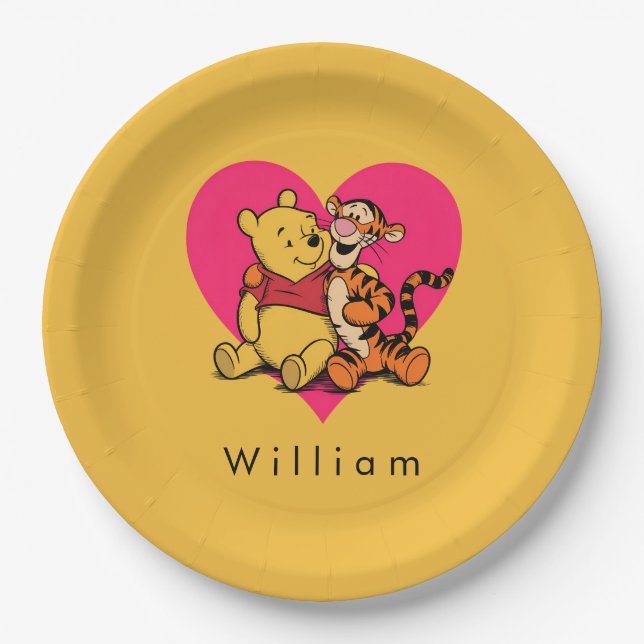 Süßer Winnie Puuh & Tigger Pappteller (Vorderseite)