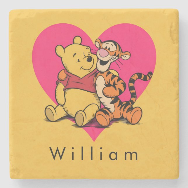 Süßer Winnie Puuh & Tigger Steinuntersetzer (Vorderseite)