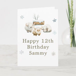 Süßer Winter-Arktis-Kuh-Geburtstag Karte