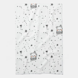 Süßer Winter Eisbär Schneeflocke Geschirrtuch