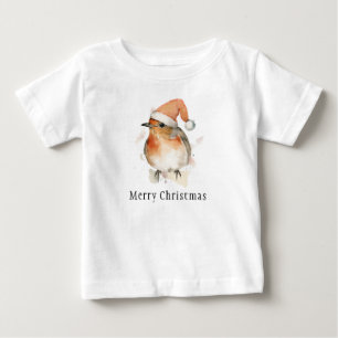 Süßer Winter-Rotkehlchen-Vogel-Weihnachten Baby T-shirt