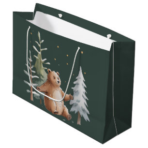 Süßer Winter Schnee Bär Whimsical Woodland Winter Große Geschenktüte
