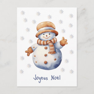 Süßer Winter Schneemann Frohe Weihnachten Postkart Postkarte