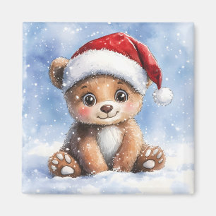 Süßer Winter Weihnachten Santa Bärenjunges Wasserf Magnet